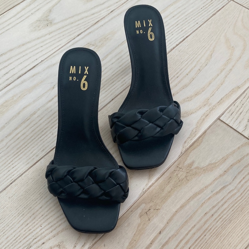 Mix No. 6 Black Braided Heels